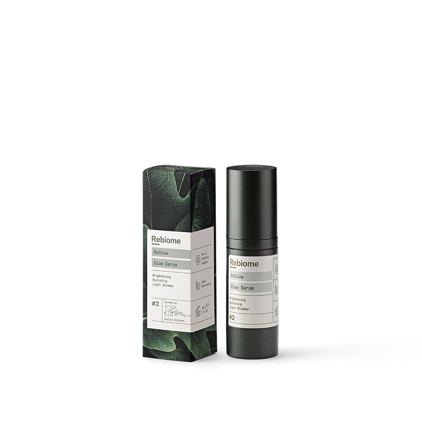 Package and product shot of ReGlow – Face Serum on a white background